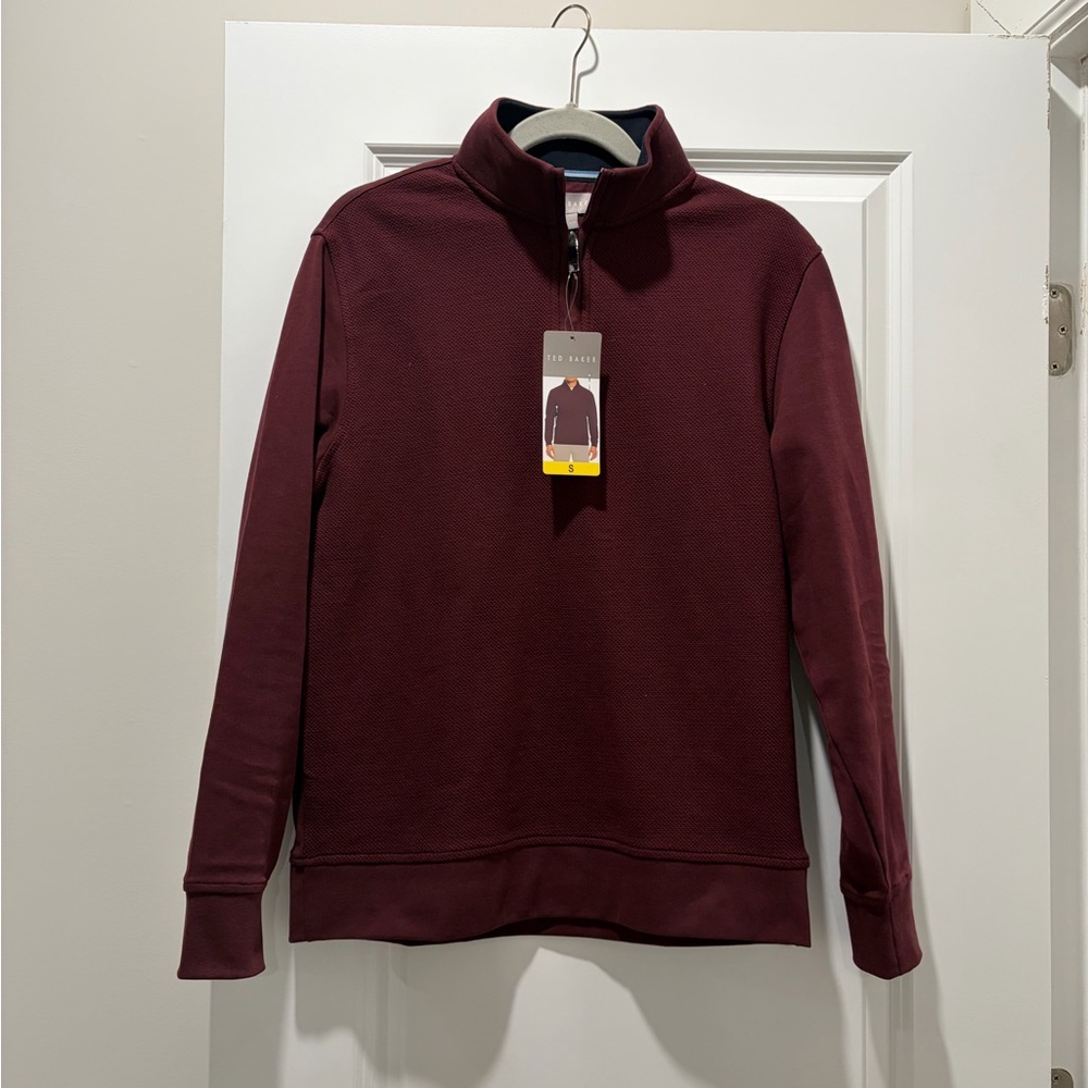 Ted Baker Men's Deep Red Zip-Up Sweateshirt